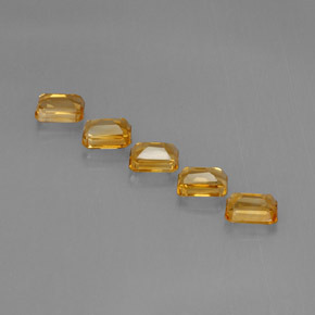 Pedras preciosas de citrino dourado natural de 5,40 ct, corte esmeralda, VVS-VS