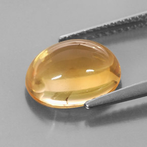 Citrino amarelo natural 3,51ct, corte oval, transparente