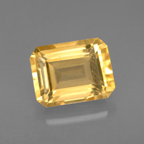 Citrino amarelo natural 2,25ct, corte esmeralda, VVS-VS