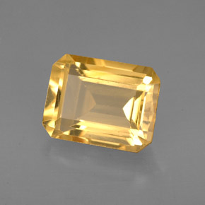 Citrino amarelo natural 2,25ct, corte esmeralda, VVS-VS