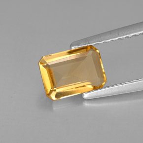 Citrino amarelo natural 0,87ct, corte esmeralda, VVS