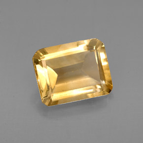 Citrino amarelo natural 2,07ct, corte esmeralda, VS
