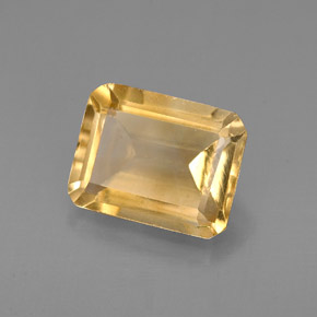 Citrino amarelo natural 2,07ct, corte esmeralda, VS