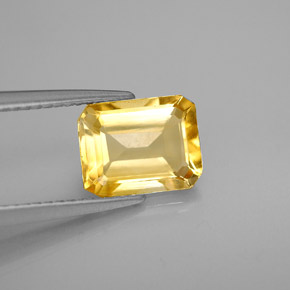 Citrino amarelo natural 1,99ct, corte esmeralda, VVS-VS