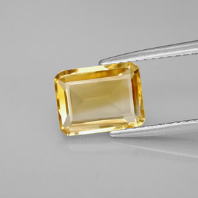 Citrino amarelo natural 1,97ct, corte esmeralda, VVS