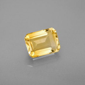 Citrino amarelo natural 1,75ct, corte esmeralda, VVS-VS