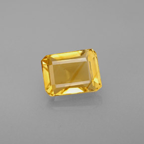 Citrino amarelo natural 1,71ct, corte esmeralda, VVS-VS