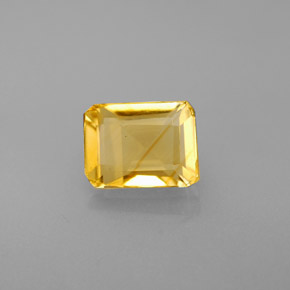 Citrino amarelo natural 1,71ct, corte esmeralda, VVS-VS