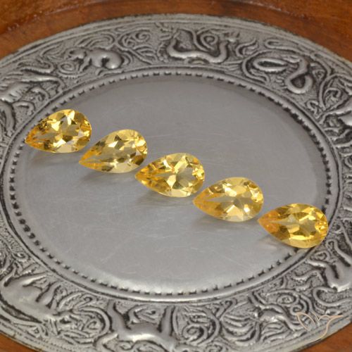 3.41ctw Natural Gold  Citrino, Formato de pêra, VVS-VS