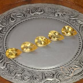 Pedras preciosas de Citrino Gold  natural de 3.41 ct, Formato de pêra, VVS-VS