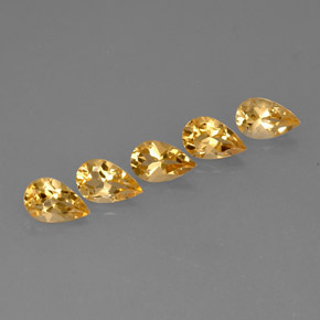 Pedras preciosas de citrino amarelo natural de  ct, formato de pêra, VVS-VS