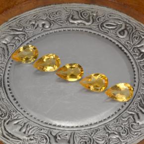 Pedras preciosas de citrino amarelo natural de 3,62 ct, formato de pêra, VVS-VS