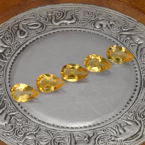 Pedras preciosas de citrino amarelo natural de 3,62 ct, formato de pêra, VVS-VS