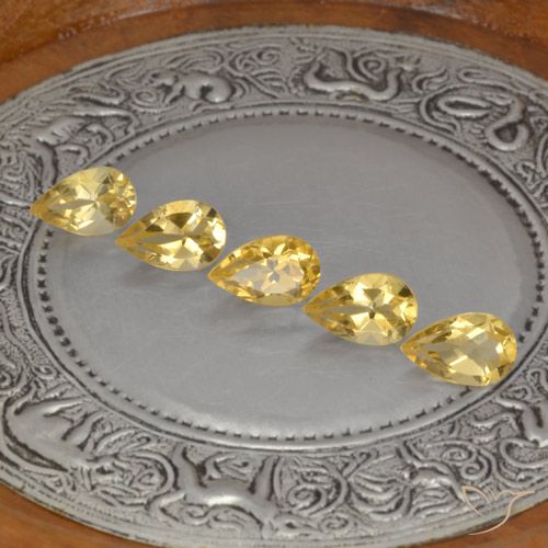 4.19ctw Natural Medium Gold  Citrino, Formato de pêra, VVS-VS