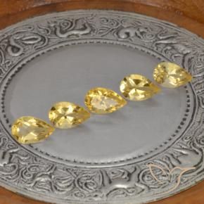 Pedras preciosas de Citrino Medium Gold  natural de 4.19 ct, Formato de pêra, VVS-VS