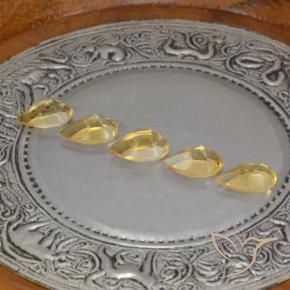 Pedras preciosas de Citrino Medium Gold  natural de 4.19 ct, Formato de pêra, VVS-VS