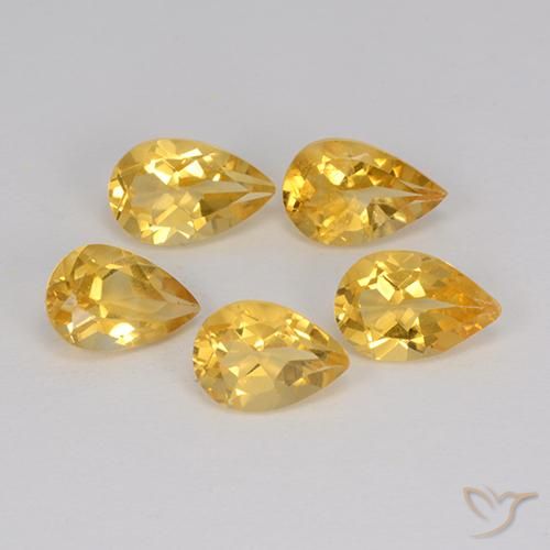 Pedras preciosas de Citrino Medium Gold  natural de 3.36 ct, Formato de pêra, VVS-VS