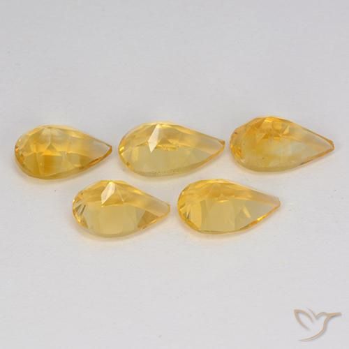 Pedras preciosas de Citrino Medium Gold  natural de 3.36 ct, Formato de pêra, VVS-VS