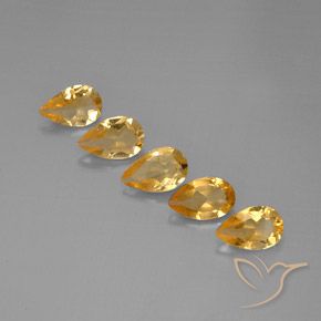 3.22ctw Natural Medium-Light Orange-Gold  Citrino, Formato de pêra, VVS-VS