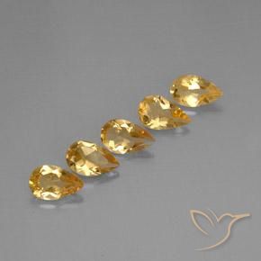 Pedras preciosas de Citrino Dourado natural de 3.36 ct, Formato de pêra, VVS-VS