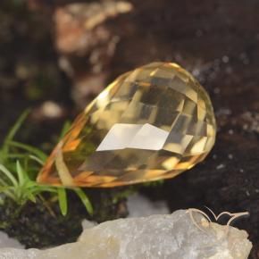 Citrino Medium Orange  Natural 5.07ct, Briolette, VVS-VS