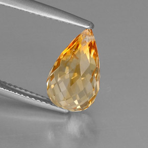 Citrino amarelo natural 4,20ct, briolete, VVS-VS
