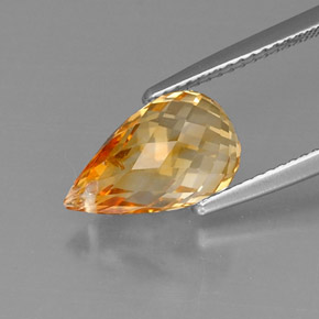 Citrino amarelo natural 4,20ct, briolete, VVS-VS