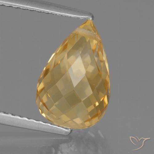 4.40ct Natural Light Orange-Gold  Citrino, Briolette, VVS-VS