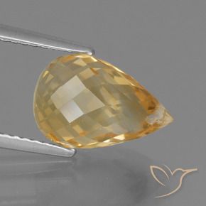 Citrino Light Orange-Gold  Natural 4.40ct, Briolette, VVS-VS