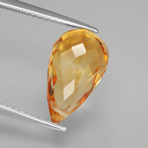 Citrino ouro natural 4,22ct, briolete, VVS