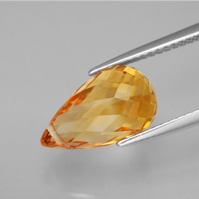 Citrino ouro natural 4,22ct, briolete, VVS