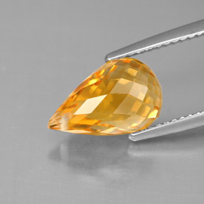 Citrino amarelo natural 4,00ct, briolete, VVS