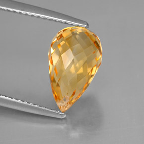 Citrino amarelo natural 3,79ct, briolete, VVS