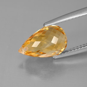 Citrino amarelo natural 3,79ct, briolete, VVS