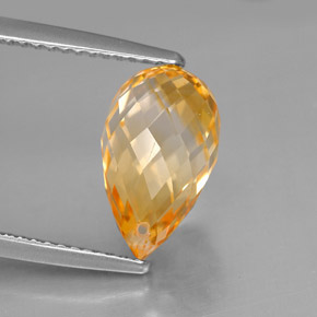 Citrino amarelo natural 3,86ct, briolete, VVS