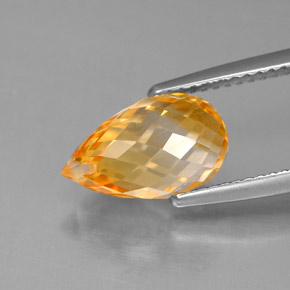 Citrino amarelo natural 3,86ct, briolete, VVS