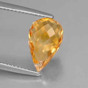 Citrino amarelo natural 4,43ct, briolete, VVS