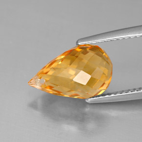 Citrino amarelo natural 4,43ct, briolete, VVS