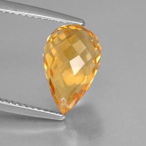 Citrino amarelo natural 4,10ct, briolete, VVS