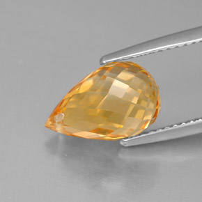 Citrino amarelo natural 4,10ct, briolete, VVS