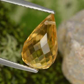 Citrino amarelo natural 3,48ct, briolete, VS