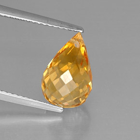 Citrino amarelo natural 3,90ct, briolete, VVS-VS