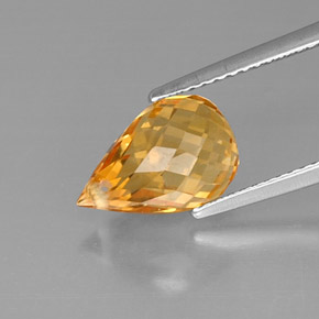 Citrino amarelo natural 3,90ct, briolete, VVS-VS