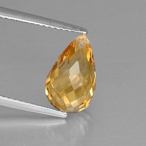 Citrino amarelo natural 3,60ct, briolete, VVS