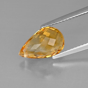 Citrino amarelo natural 3,60ct, briolete, VVS