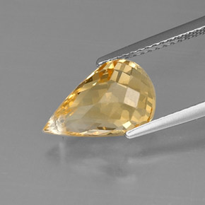 Citrino amarelo natural 3,84ct, briolete, VVS