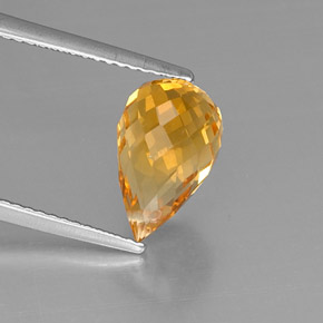 Citrino amarelo natural 3,48ct, briolete, VVS-VS