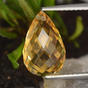 Citrino amarelo natural 3,86ct, briolete, VVS
