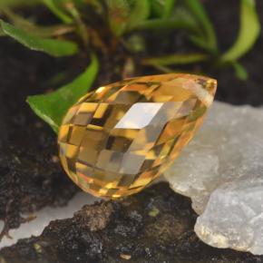 Citrino amarelo natural 3,86ct, briolete, VVS