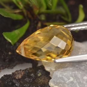 Citrino amarelo natural 3,86ct, briolete, VVS